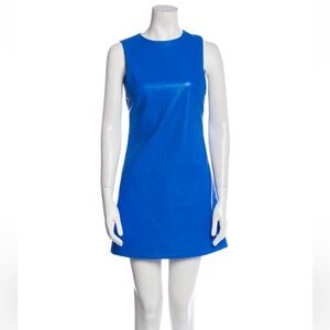 Alice and Olivia Blue Leather Mini dress